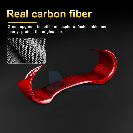 1X Red Real Hard Carbon Fiber Gauge Cluster Cover Trim For Kia Stinger 2018-2023